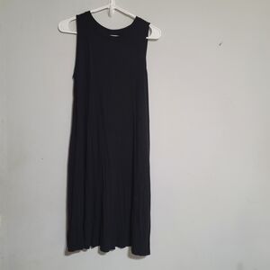 Time And Tru Dress Sz Medium Black Knit Stretchy Sundress Basic Layer Whimsigoth